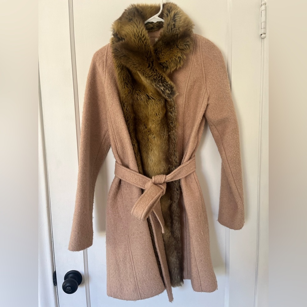 ANTHROPOLOGIE Elevenses DIVNA Fur Coat Size 0.